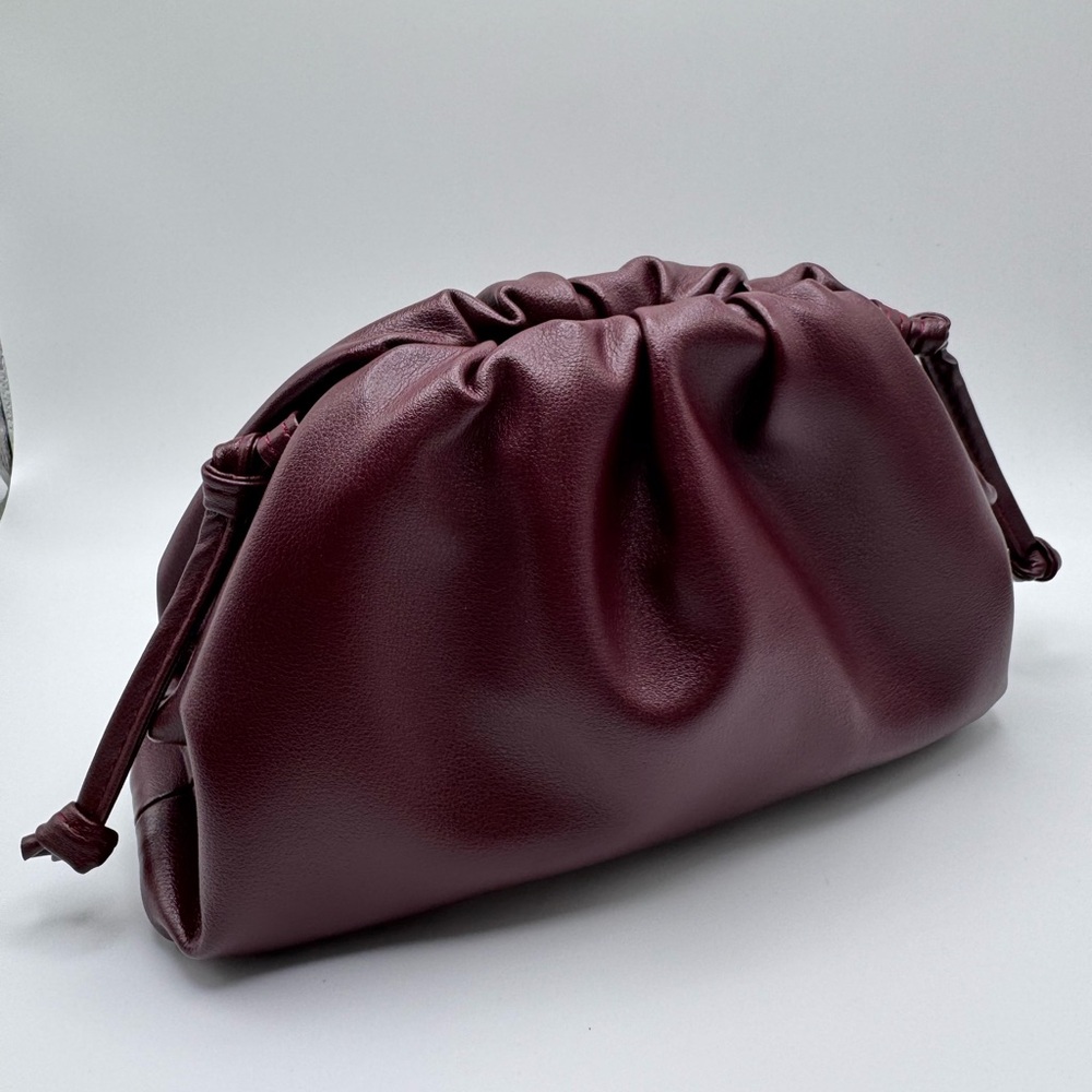 Soft Leather Mini Pouch Bag - Oxblood - Picture 3 of 7